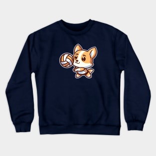 Cute Corgi Volleyball Player Crewneck Sweatshirt